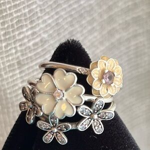 Pandora SS set of 3 Rings size 7
